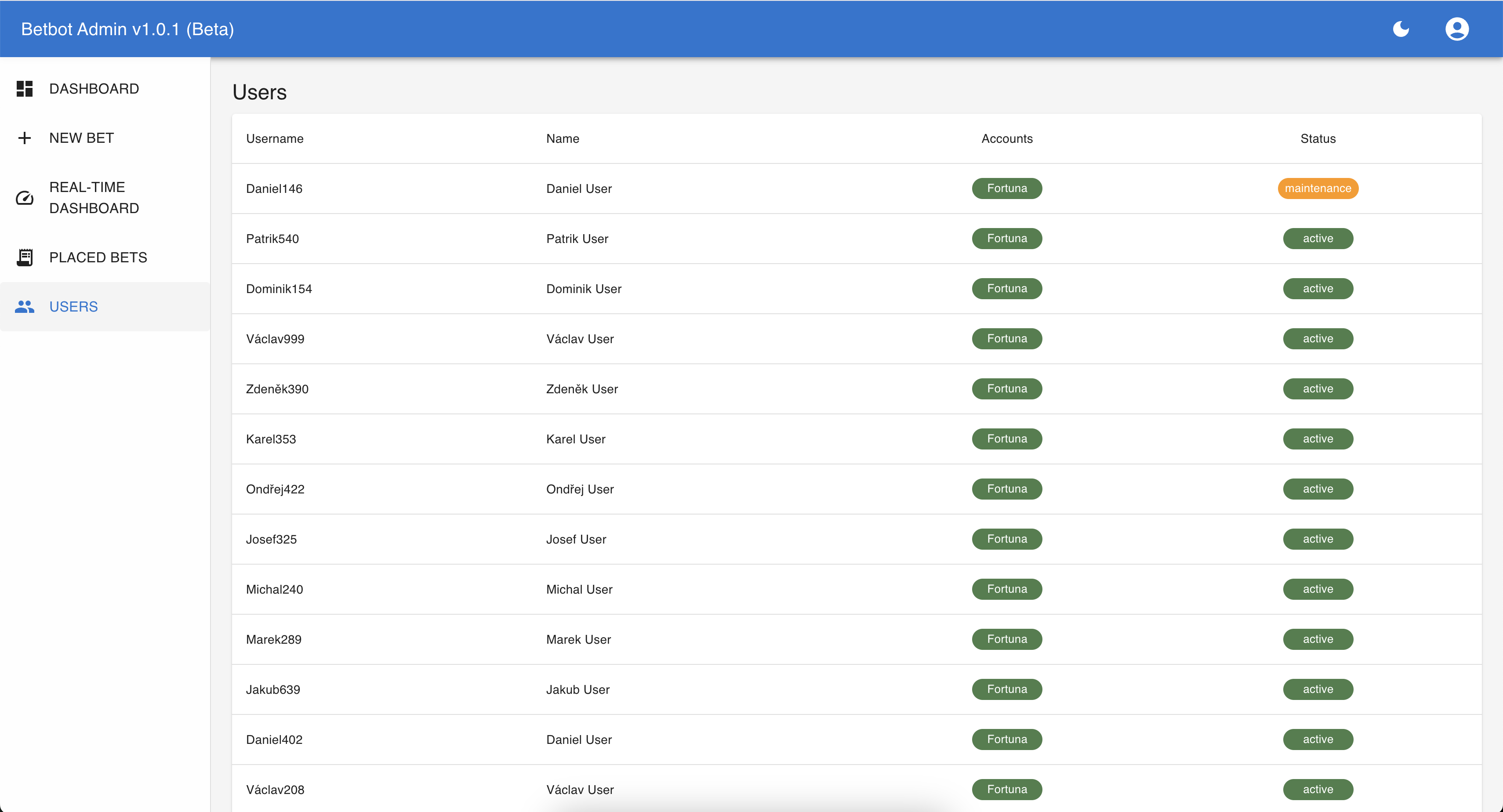 User Management Dashboard